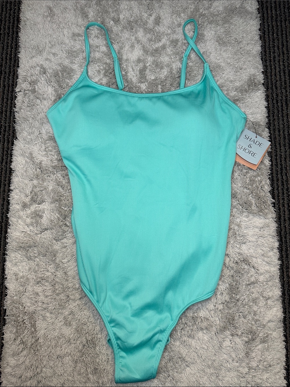 Shade & Shore womans Aqua One-Piece Swimsuit